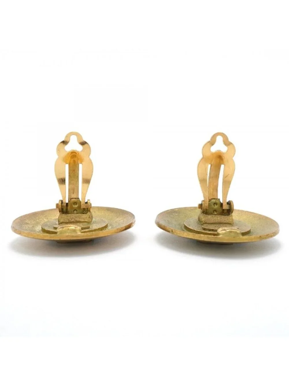 Chanel Earrings Vintage CC Logo Round